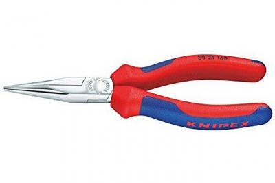 KNIPEX Pince &Agrave; Becs Longs Demi-ronds 140mm - Gainage Bi-mati&egrave;re - Chrom&eacute;e