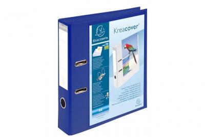 EXACOMPTA  Classeur &Agrave; Levier Prem'touch Dos 70mm Rembord&eacute; 1 Pochette Ext&eacute;rieure A4 Bleu