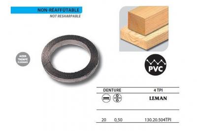 LEMAN 1 Rouleau de 50 m&egrave;tres Lame scie &agrave; ruban en acier tremp&eacute; Flexback 20x0,5 4TPI - 