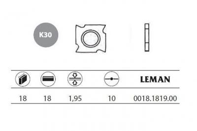 LEMAN  - 10 plaquettes d'araseur 18x18x1,95 mm 4 coupes - 0018.1819.00