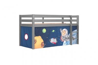 VIPACK  Bed, Scandinavian, Pine, and, Textile, Gris, Single