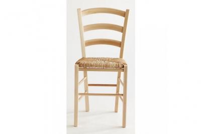 Chaise de cuisine bois clair et assise en paille Lausane - Lot de 2