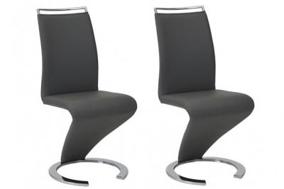 Vente-Unique Lot de 2 chaises TWIZY - Simili Noir