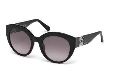 SWAROVSKI  Sk-0140-01b Lunettes de Soleil, Negro, Gris, 52/22/140 Femme