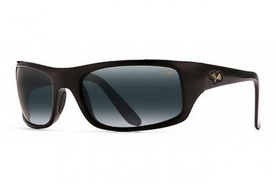 MAUI JIM  peahi noir brillant gris neutre polar+ - large-extra large 