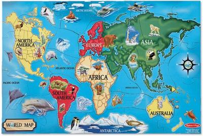 MELISSA & DOUG Puzzle De Sol Carte Du Monde 