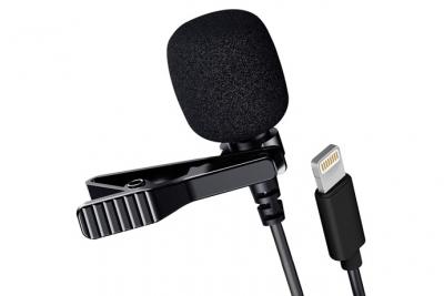 LINQ Micro-cravate Lightning avec R&eacute;duction de bruit Clip Rotatif 1.5m Noir 