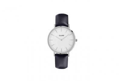 CLUSE Montre  Pour Femme La Boh&egrave;me Argent Blanc/Bleu Nuit Cl18232