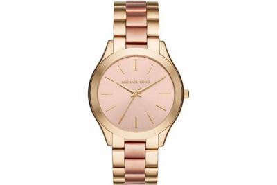 MICHAEL KORS Montre  Runway MK3493 Bracelet ac&eacute;tate et acier or rose