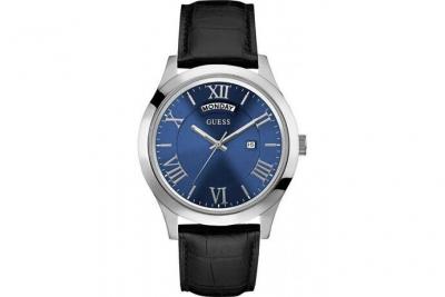 GUESS  Homme Analogique Quartz Montre avec Bracelet en Cuir W0792G1