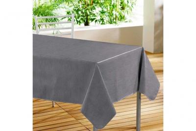  Paris Prix - Nappe Toile Cir&eacute;e ""declino"" 140x240cm Anthracite 