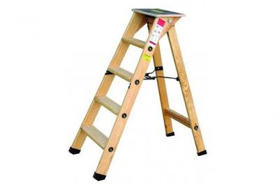 OUTIFRANCE Escabeau Bois Professionnel 6 Marches + Tablette