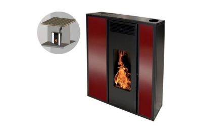 INTERSTOVES Po&ecirc;le &agrave; granules TESSA 10KW Etanche sortie dessus + Conduit Ventouse - Bordeaux