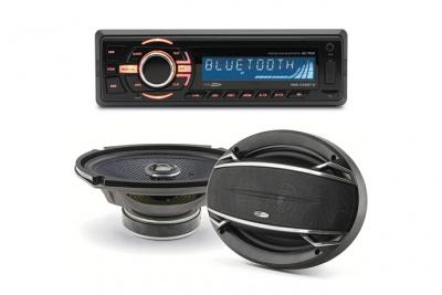 CALIBER Pack sono voiture Autoradio bluetooth RMD046BT-2 4X75W + 2 haut parleurs ovales 6x9 180W