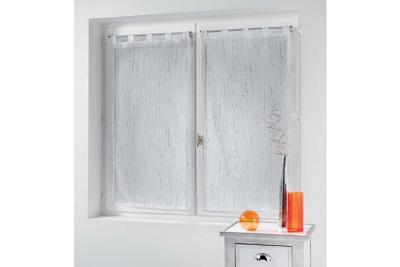 Paire droite passants 2 x 60 x 160 cm voile sable applique filiane Blanc