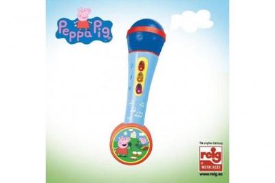 REIG Peppa pig micro a main avec ampli et rythmes