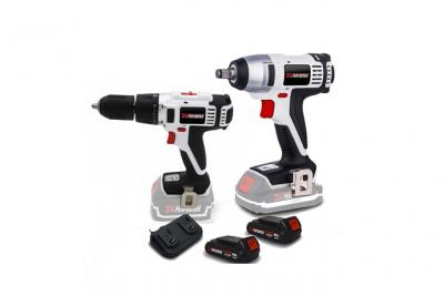 X PERFORMER Perceuse visseuse percussion + Bouloneuse 20V LITHIUM XP2CID20LI +2 Batteries 2 Ah et double chargeur