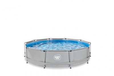EXIT TOYS Piscine EXIT Soft Grey &oslash;360x76cm avec pompe filtrante - gris