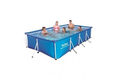 BESTWAY Piscine Hors Sol 56405 5700L Carr&eacute; Polychlorure de Vinyle Bleu