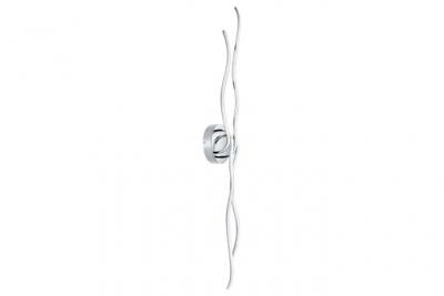  Plafonnier led en m&eacute;tal chrom&eacute; et verre transparent longueur 116cm roncade