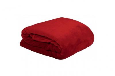 STOF Couvertures  Plaid polaire doudou rouge 130 &times; 160 cm