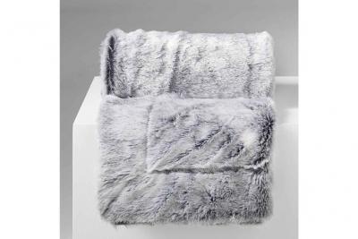 DOUCEUR D INTERIEUR Plaid imitation fourrure Antartic Gris 125x150