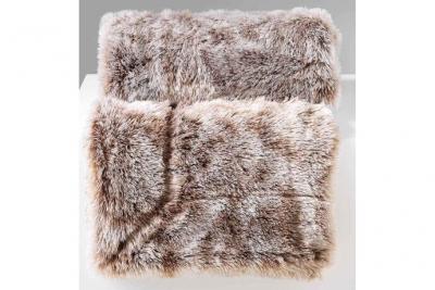 DOUCEUR D INTERIEUR Plaid imitation vrai fourrure polyester choco 220x180