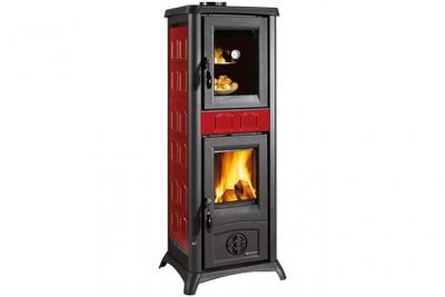 NORDICA Po&ecirc;le &agrave; bois 7kw bordeaux avec four 19l chauffage gemma