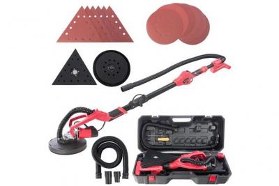 AREBOS  Ponceuse Girafe &Oslash; 225 mm Barre t&eacute;lescopique T&ecirc;te Pivotante (Double Pad)