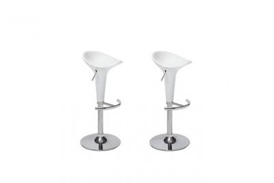 POP Lot de 2 tabourets de bar blancs