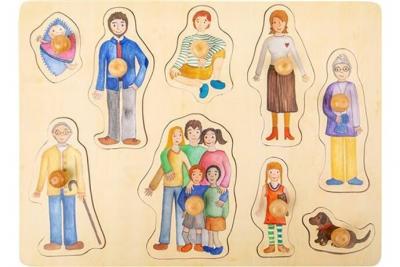 SMALL FOOT  puzzle de forme Famille bois junior 9 pi&egrave;ces 