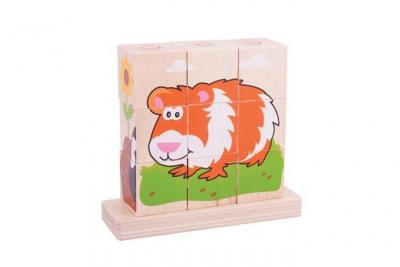 BIGJIGS Puzzle en bois avec animaux de compagnie, 10 pi&egrave;ces