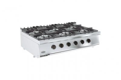  R&eacute;chaud Gaz Professionnel de 2 &agrave; 6 Feux Vifs - Gamme 700 - Combisteel - - Acier inoxydable1200x700 1200x700x300mm 