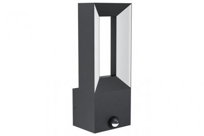 EGLO Applique murale LED int&eacute;gr&eacute;e &agrave; d&eacute;tection Riforano noir IP44 640lm 