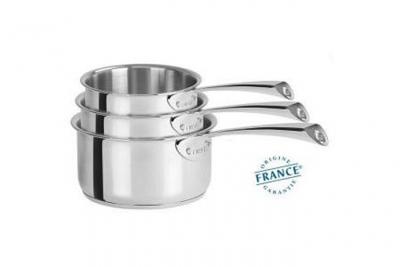 CRISTEL  - S3CCM- S&eacute;rie de 3 Casseroles inox 16-18-20cm - Collection Casteline