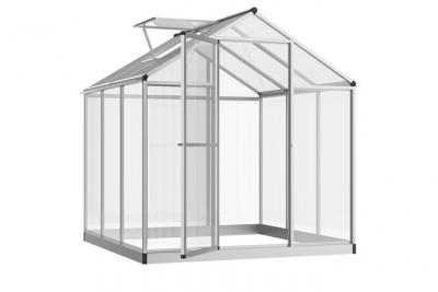 OUTSUNNY Serre De Jardin Aluminium Polycarbonate 4,6 M&sup2; Dim. 2,42l X 1,9l X 1,95h M Fondation Lucarne Porte Loquet