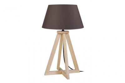 TOSEL SKARA - Lampe de chevet colonne bois naturel et marron