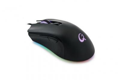 QPAD Souris de gaming  DX120 filaire optique &eacute;clair&eacute; noir, RVB 