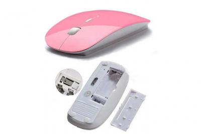 GENERIQUE Souris Ultra Plate pour PC RAZER Sans Fil USB Universelle Capteur Optique 3 Boutons Couleurs (ROSE)
