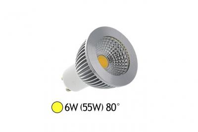 MIIDEX LIGHTING Spot LED GU10 COB 6W (&eacute;q 60W) 75&deg; Aluminium - Blanc Chaud 3000K