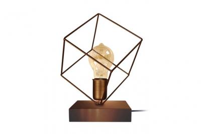 TOSEL Square - lampe a poser g&eacute;om&eacute;trique m&eacute;tal bronze