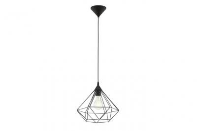 EGLO Suspension 1x e27 m&eacute;tal noir  Tarbes D.32.5 cm