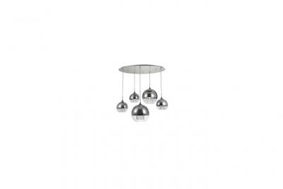 MAYTONI Fermi Suspension De Plafond Cluster Nickel Et Cristal, 5 Lumi&egrave;res, E27