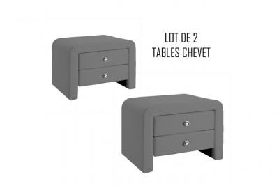 Table chevet design gris Eva x2 