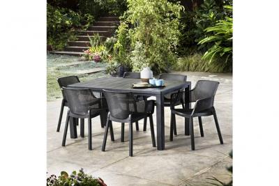 ALICE S GARDEN Alice'S Garden Table de jardin et 6 fauteuils graphite Elisa l Alice's Garden