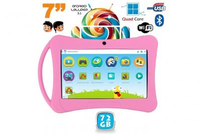 YONIS Tablette Enfant 7 Pouces Android 5.1 Lollipop Bluetooth Playstore Wifi Rose 72Gb -  
