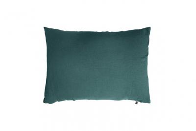 GENERIQUE Taie d'oreiller double gaze de coton bleu canard 50x70 cm 