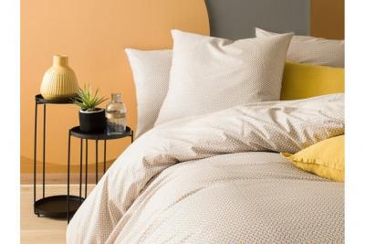 BLANC CERISE  Taie d'oreiller imprim&eacute;e en Percale de Coton 65x65 cm