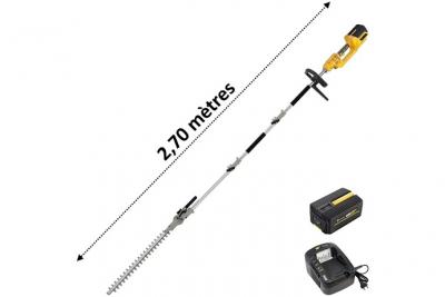 GT ELEC Taille-Haies sur Perche sans Fil &agrave; Batterie, 40 V,  + Batterie 4 Ah + Chargeur
