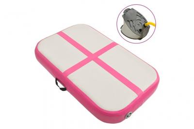  Tapis de gymnastique gonflable avec pompe 60 x 100 x 20 cm PVC Rose